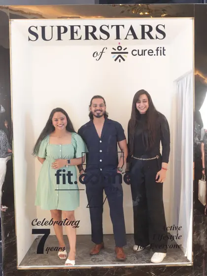 Another fun shot from the Cure.fit superstars photo booth. It's all about celebrating our collective achievements and the active lifestyle we promote.