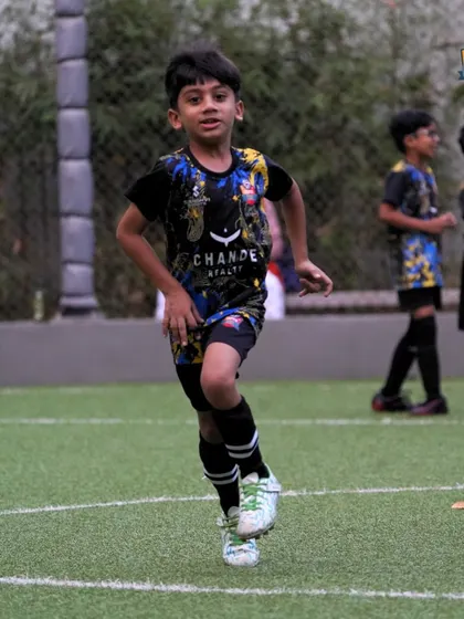 Chasing greatness. Another young athlete in full sprint during a speed drill. We push our players to consistently beat their personal bests.