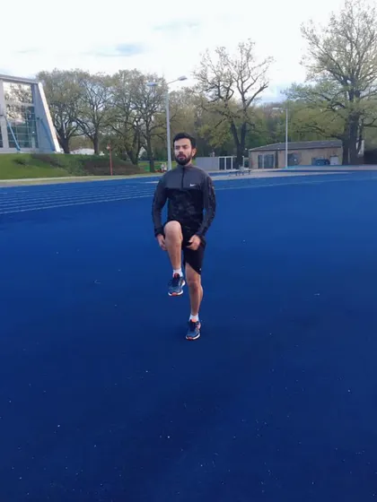 Performing drills on the track at Leipzig University. My international education in sport science gave me a deep understanding of the principles of high-performance training.