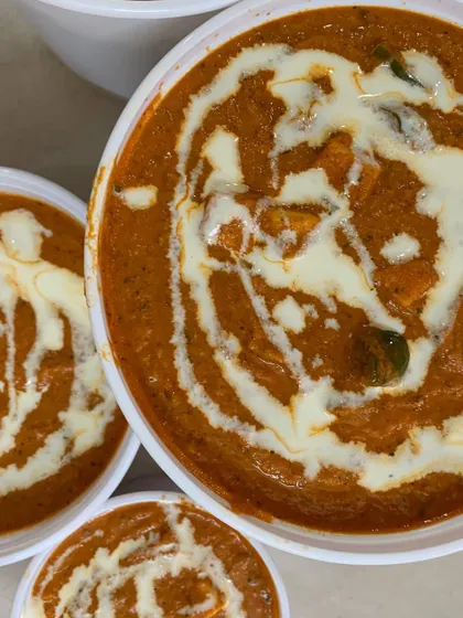 A close-up of my rich and creamy Kadai Paneer, a favorite at many parties. I make sure the gravy is perfectly spiced and full of flavor.