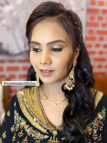 A lovely, subtle makeup look for a new mother at her daughter's naming ceremony.
