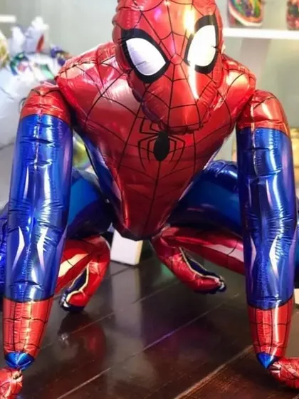 This large, freestanding Spiderman foil balloon is a huge hit at kids' parties. It's a great standalone decoration or can be part of a larger superhero theme.