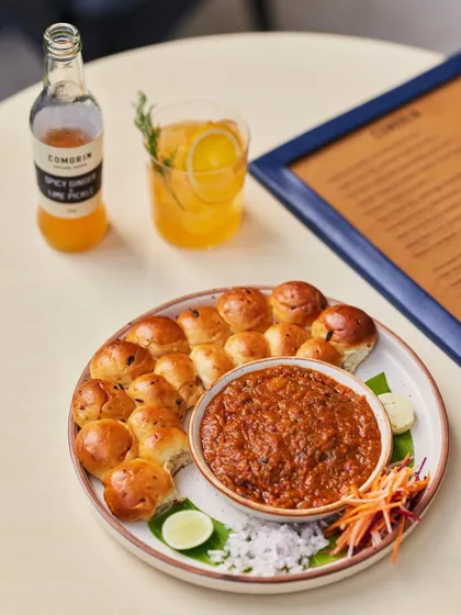 Our Pav Bhaji paired with a zesty house-made soda. The perfect combination to cut through the richness and refresh the palate.