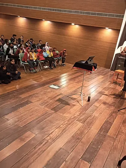 Another shot from a school carnival show. These intimate performances allow me to connect directly with the kids and see their faces light up with amazement.