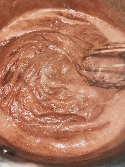 This is the raspberry pastry cream in its final stage, a rich and smooth cream that I use in many of my desserts. It's made with real raspberries and quality ingredients.