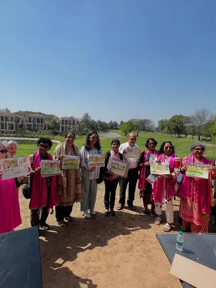 A fun group photo from a watercolor workshop and demo I conducted for the IIT Delhi Golden Jubilee celebration. I really enjoyed painting with this enthusiastic group.