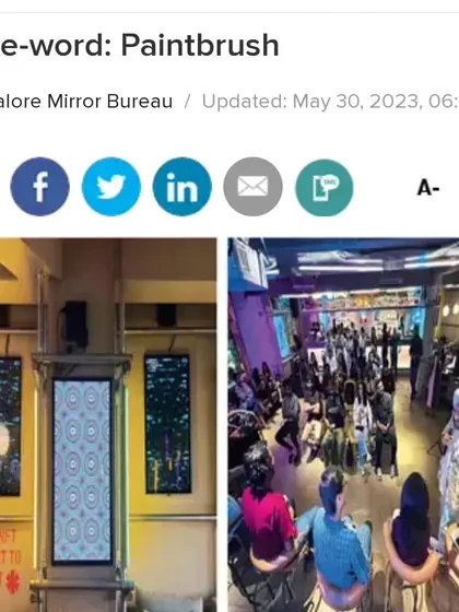 Our founder's work was featured in the Bangalore Mirror! The article covers the "Art of Code" exhibition, highlighting the intersection of technology and creativity.