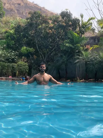 Enjoying the cool water.