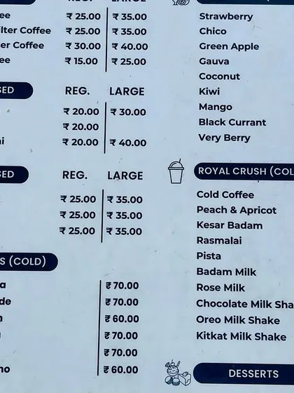 A look at the diverse and affordable menu of King's Coffee Co., featuring everything from filter coffee and tea to mocktails and desserts. This variety is a key part of their franchise appeal.