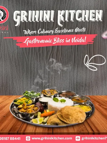 Where culinary excellence meets gastronomic bliss in Noida. Enjoy a complete meal with poori, rice, and a variety of curries.