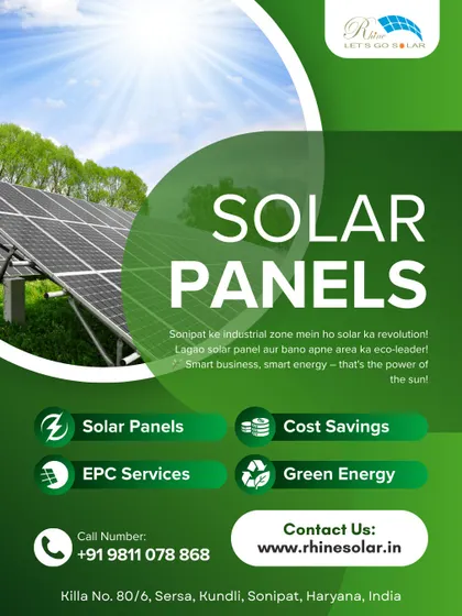 Sonipat's industrial zone is having a solar revolution. We provide panels for factories and industrial areas to help them become eco-leaders.