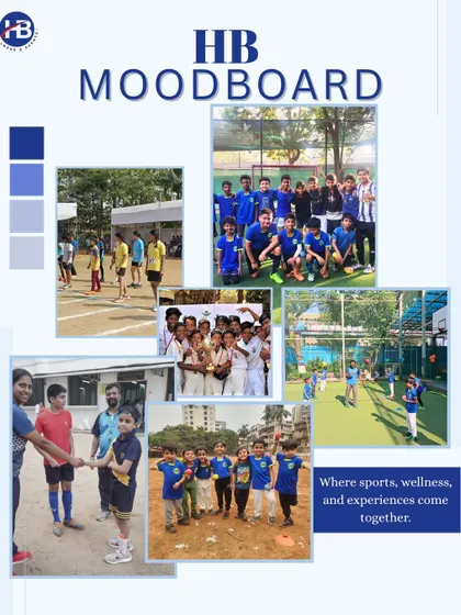 An HB Moodboard where sports, wellness, and experiences come together. This collage showcases the variety of our offerings, from team sports to individual achievements.