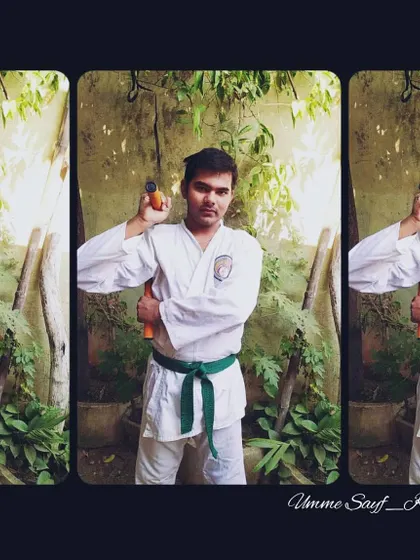 One of my most sincere students practicing with Nunchucks. We also introduce traditional karate weapons to advanced students to broaden their skills. 💯