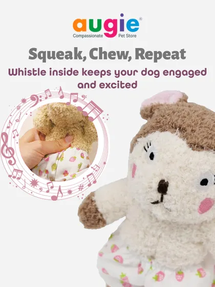 Squeak, chew, repeat. The whistle inside this Hug Squirrel toy keeps your dog engaged and excited for hours. It's the perfect way to satisfy their natural instincts to play.