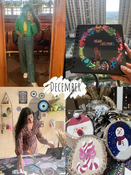 A recap of my December, featuring cozy outfits, Christmas doodles, and lots of creating.