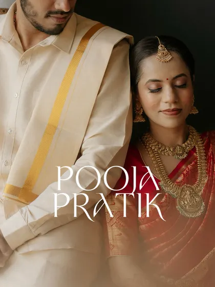 A close-up, emotional portrait focusing on the bride's serene expression and the couple's gentle touch.