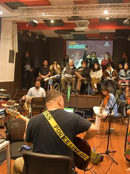 The full band during our open rehearsal and masterclass in Bogotá. Sharing our knowledge and passion with the next generation of musicians is incredibly rewarding.