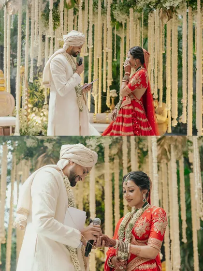 A diptych showing the emotional exchange of vows. From tears of joy to the gentle placing of the ring, I capture the heart of the ceremony.