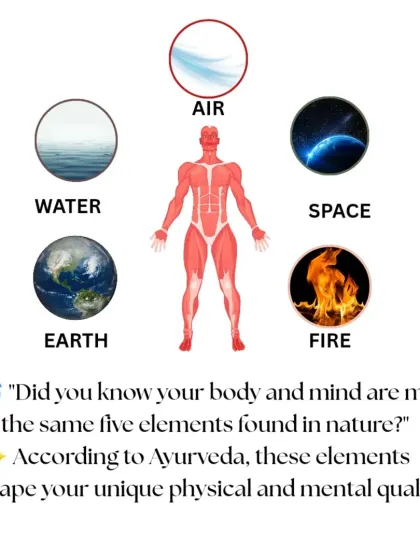Did you know your body and mind are made of the same five elements found in nature? According to Ayurveda, these elements shape your unique physical and mental qualities.