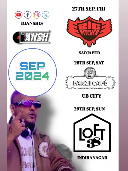 My gig calendar for a packed weekend in September, hitting up Big Pitcher, Farzi Cafe, and Loft 38.