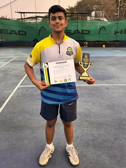 Congratulations to Saarthak Sharma for his victory in the Boys U-16 Mumbai District Ranking Tournament organized by Trinity Tennis Academy.