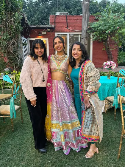 A beautiful picture with the bride at her mehendi. The colorful decor perfectly matched the joyous vibe.