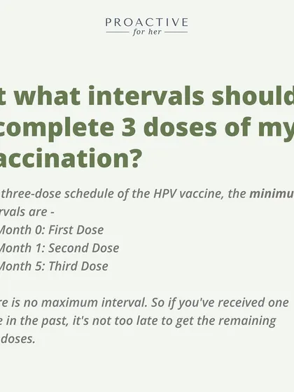 At what intervals should I complete the 3 doses? The standard schedule is the first dose, a second dose at 1 month, and a third dose at 5 months.