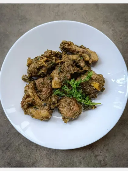A clean, simple plating of my signature Karnivore Bannur Mutton Fry.