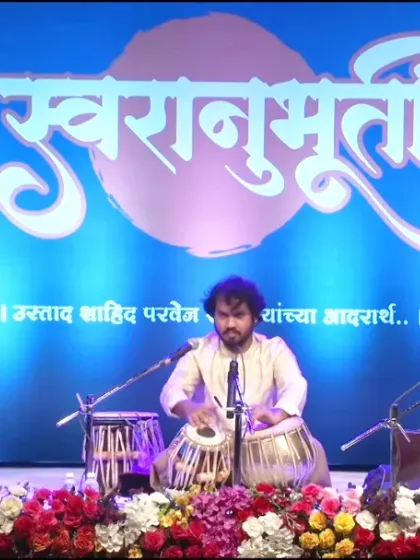 Performing at the 'Swaranubhuti' event in Pune. The name means 'an experience of melody,' and I always strive to create that for my listeners through the language of rhythm.
