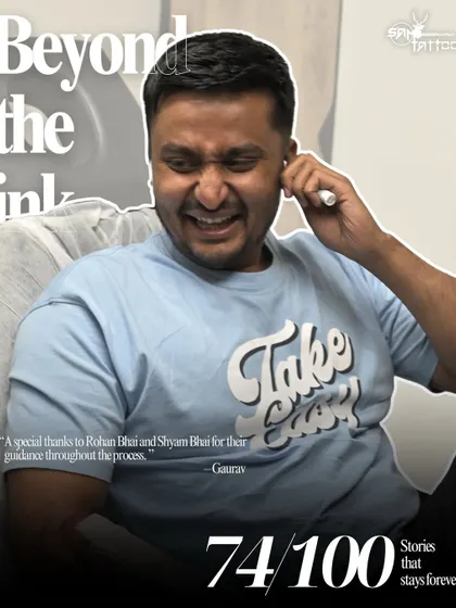 "A special thanks to Rohan Bhai and Shyam Bhai for their guidance throughout the process." Gaurav, a happy client after his cover-up transformation.