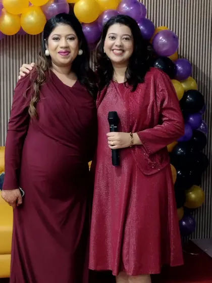 Sharing a happy moment with my friend and mom-to-be, Ashwini. It’s always extra special hosting for people you know and love.