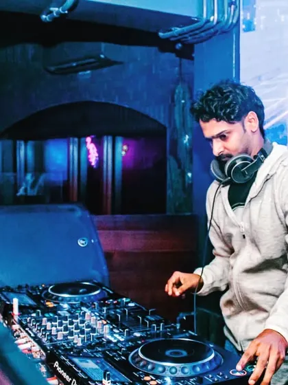 Focused on the mix. Every set is a journey, and I carefully select each track to build the right mood, whether it's a commercial Bollywood DJ night or a dedicated techno event.