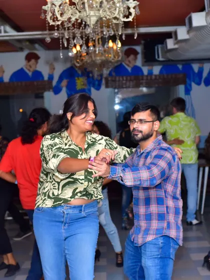 A happy and relaxed couple enjoying the music.