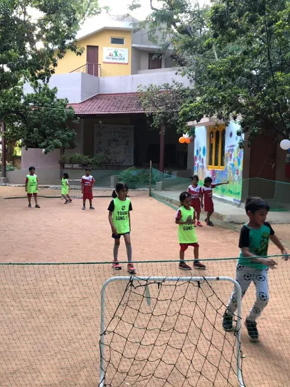 Our football classes in action at a local school. We focus on skill development in a fun, supportive, and engaging environment.