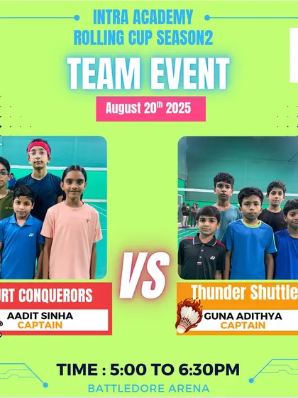 Day 4 of the Rolling Cup Season 2. The Court Conquerors clash with the Thunder Shuttlers in a crucial team event.