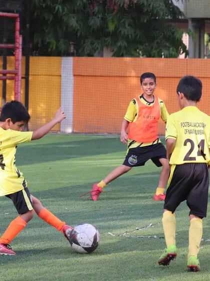A player takes a shot on goal during a practice game. I encourage players to be confident and take their chances when they get them.