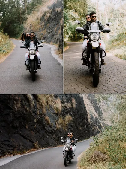 Duplicate of image 253, a collage of an adventurous motorcycle ride.