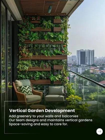I also bring my expertise to residential spaces. This vertical garden on a high-rise balcony turns a limited area into a lush, private oasis, showing how space-saving design can have a huge impact.