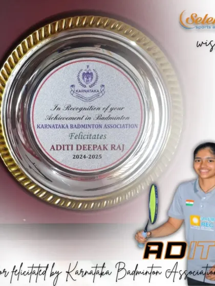 A proud moment as our players Sai Pushkar, Vriddhi Ponnamma, and Aditi Deepak Raj are felicitated by the Karnataka Badminton Association for their achievements.