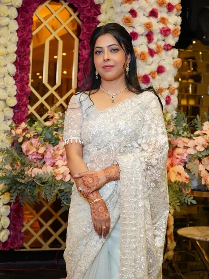 A close-up of the client, looking happy and confident.