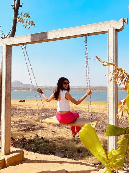 Swinging into relaxation. Our lakeside swing is a favorite spot for guests to unwind and take in the beautiful views.