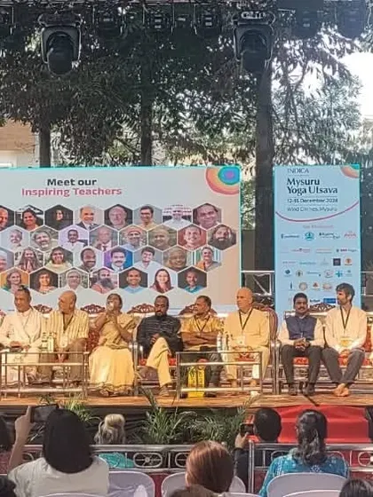 I was honored to be a guest speaker at the Mysuru Yoga Utsava, organized by Indica Yoga. The event brought together teachers and gurus from around the world, creating a vibrant celebration of yoga.