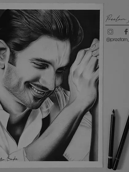 A walk to disappearance. My 96-hour charcoal and graphite portrait of Sushant Singh Rajput, capturing the smile that will always remain in our hearts.