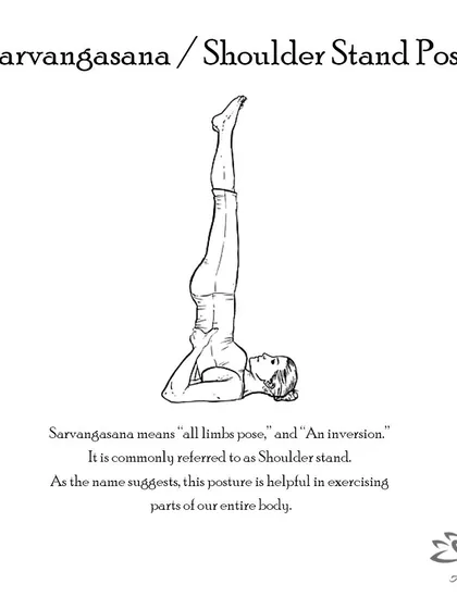 Sarvangasana (Shoulder Stand Pose) is known as the "queen of all asanas" for its many benefits, including stimulating the thyroid and calming the nervous system.