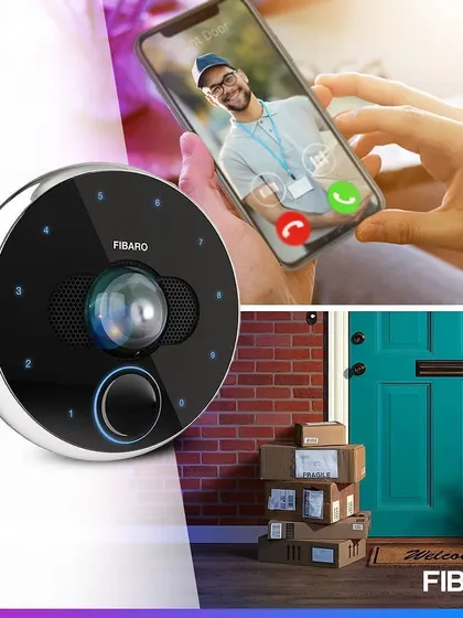 Never miss a delivery or visitor again. With the FIBARO Intercom, you can answer your door from your phone, see who is there in high definition, and instruct them to leave a package, all without opening your door. I set up these systems for secure, contactless interactions.