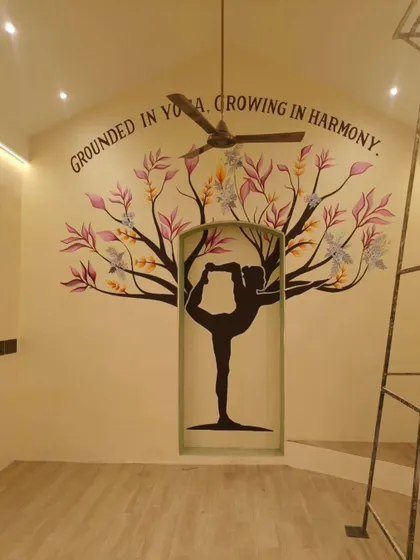 For this yoga studio, the goal was to create a serene and inspiring atmosphere. I designed a nature-themed mural that combines the calming presence of a tree with the graceful form of a yoga pose, reminding practitioners to stay grounded while they grow.