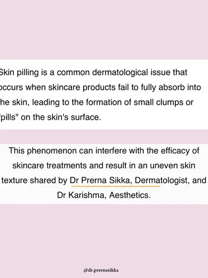 An excerpt from my Zee News feature, defining skin pilling as the formation of small clumps on the skin's surface when products fail to absorb. This can interfere with the efficacy of your skincare and lead to an uneven texture.