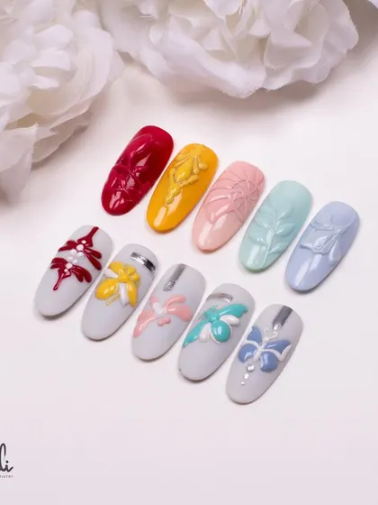A beautiful collection of pastel and colorful embossed designs. The 3D effect is perfect for creating bows, ribbons, and other textured patterns.