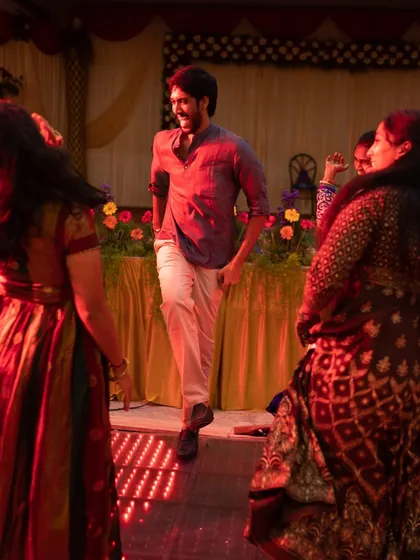 The groom takes center stage on the dance floor. We make sure the groom and his friends have plenty of moments to shine and enjoy the party.