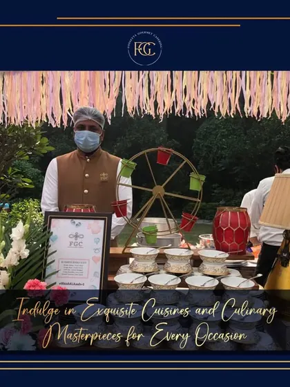 A fun and interactive station, possibly for chaat or desserts, featuring a decorative Ferris wheel. This shows our creative approach to food presentation and guest engagement.